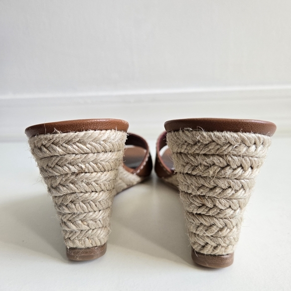 New Staud Billie Tan/Natural Espadrille Wedge Sandals Size 5 - Picture 7 of 9